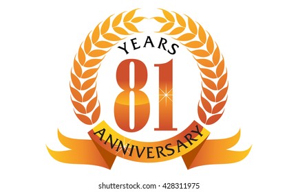 Eighty One Years Gift Box Ribbon Anniversary 