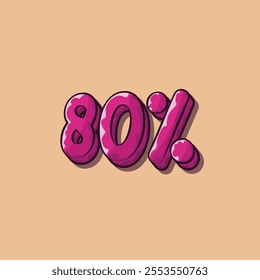 Eighty Percent Discount Number Vector Illustration