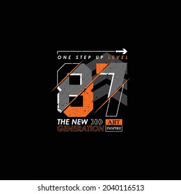 eighty seven number with cut off design, typography stylish graphic design, for tshirt print, vector illustration