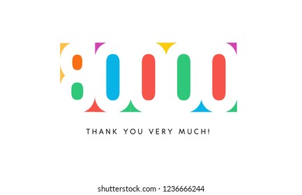Eighty thousand subscribers baner. Colorful logo for anniversary day.