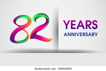 eighty two years Anniversary celebration logo, colorful design logotype isolated on white background, vector elements for celebrating 82nd birthday party