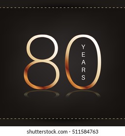 Eighty years anniversary celebration logotype. 80th anniversary logo.