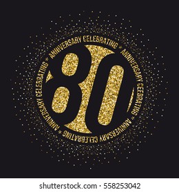 Eighty years anniversary celebration logotype. 80th anniversary logo.