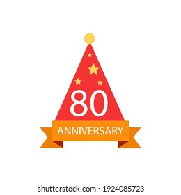Eighty years anniversary celebration vector template design illustration