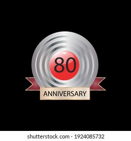 Eighty years anniversary celebration vector template design illustration