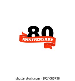 Eighty years anniversary celebration vector template design illustration