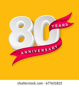 eighty years anniversary emblem design template. Usable for your special day celebration, birthday and invitation. Celebrate great moment of company