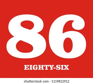 EIGHTY-SIX NUMERIC VECTOR ICON 
