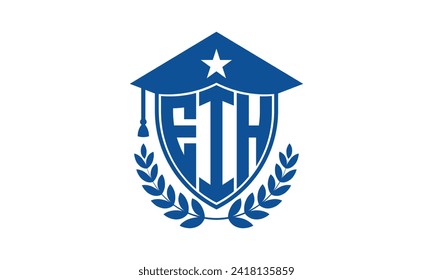 EIH initial letter academic logo design vector template. monogram, abstract, school, college, university, graduation, symbol, shield, model, institute, educational, coaching canter, tech, sign, badge