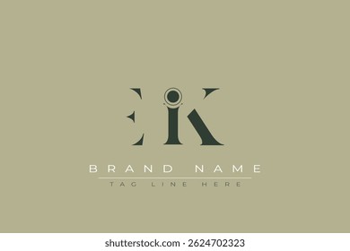 EIK abstract letter logo design. This logo is designed by three abstract letters.
