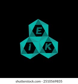 Logotipo de letra minimalista creativa de EIK. Diseño único del logotipo de la letra del alfabeto de las iniciales del Vector de EIK
