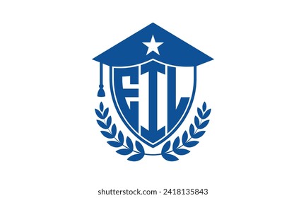 EIL initial letter academic logo design vector template. monogram, abstract, school, college, university, graduation, symbol, shield, model, institute, educational, coaching canter, tech, sign, badge