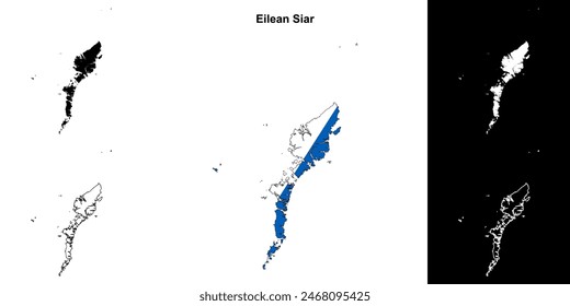 Eilean Siar blank outline map set