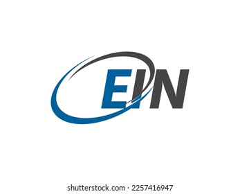 EIN letter creative modern elegant swoosh logo design