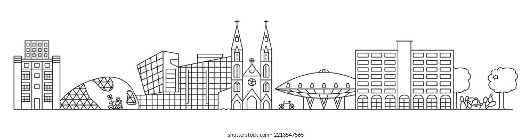 Ilustración vectorial de la ciudad de Eindhoven
