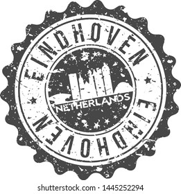 Eindhoven Netherlands City Skyline. Silhouette City. Design Vector. Famous Monuments.