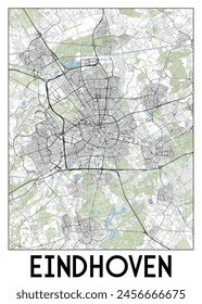 Eindhoven Netherlands map poster art
