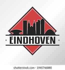 Eindhoven, Netherlands Skyline Logo. Adventure Landscape Design Vector City Illustration Vector illustration.