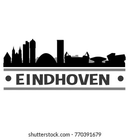 Eindhoven Netherlands Skyline Silhouette Stamp City Design Vector Art Template