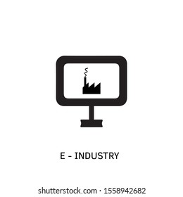 E-industry icon. Online factory symbol. Logo design element