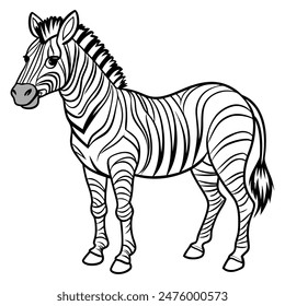 eine-zebra white background vector illustration.