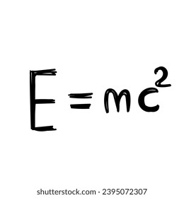 Einstein berühmte Formel E=mc2. Formel, die die Gleichwertigkeit von Masse und Energie zum Ausdruck bringt.
