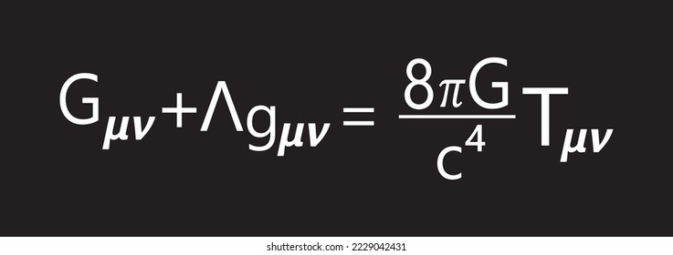 Einstein field equation. Educational content for mathematic students. Vector illustration.