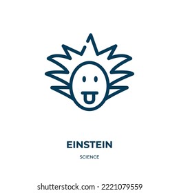 Einstein icon. Linear vector illustration from science collection. Outline einstein icon vector. Thin line symbol for use on web and mobile apps, logo, print media.