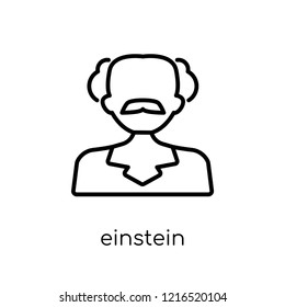 einstein icon. Trendy modern flat linear vector einstein icon on white background from thin line collection, outline vector illustration