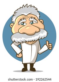 Einstein Styled Cartoon Professor