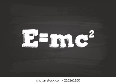 Einstein Theory Of Relativity Formula On Blackboard
