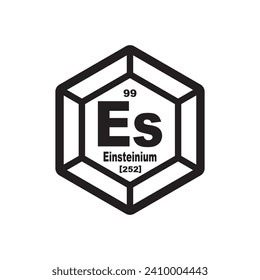 Einsteinium chemistry icon,chemical element in the periodic table