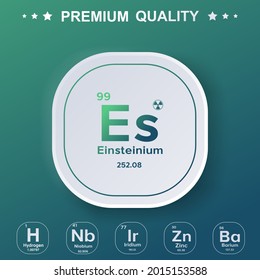 Elemento de einstenio de la tabla periódica - Diseño moderno