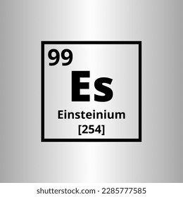 Einsteinium Es periodic table of elements vector