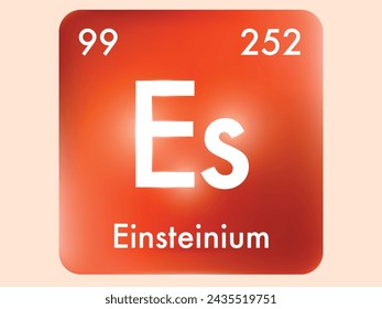 Einsteinium icon style concept on Periodic table
