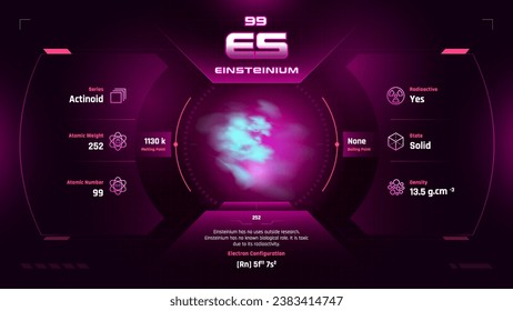 Einsteinium Parodic Table Element 99-Fascinating Facts and Valuable Insights-Infographic vector illustration design