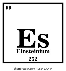 Einsteinium Periodic Table of the Elements Vector illustration eps 10