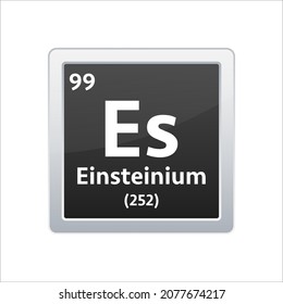 Einsteinium symbol. Chemical element of the periodic table. Vector stock illustration