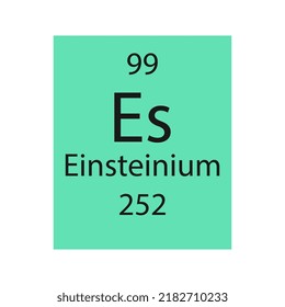 Einsteinium symbol. Chemical element of the periodic table. Vector illustration.