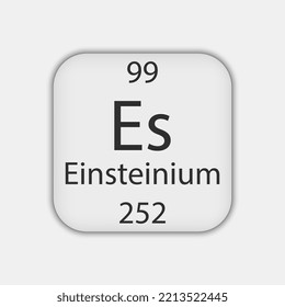Einsteinium symbol. Chemical element of the periodic table. Vector illustration.
