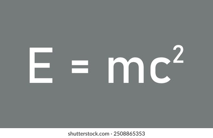 A fórmula de Einstein. Equação da energia, massa e velocidade da luz. Fórmula da EMC. Massa e energia da equação de Einstein. Recursos de física para professores e alunos. Ilustração vetorial.