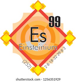 Einstenium form Periodic Table of Elements V3 - vector illustrator