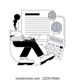 E-invoicing abstract concept vector illustration. Electronic invoice, e-billing system, e-invoicing service, e-economy tool, financial software, digital transaction, accounting abstract metaphor.