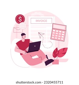 E-invoicing abstract concept vector illustration. Electronic invoice, e-billing system, e-invoicing service, e-economy tool, financial software, digital transaction, accounting abstract metaphor.