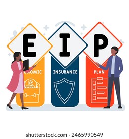 EIP economic insurance plan  acronym. business concept background. Vector illustration for website banner, marketing materials, business presentation, online