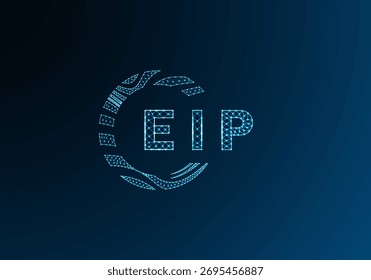 EIP low poly letter logo vector design. EIP lower poly logo design. EIP unique low poly logo design.