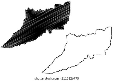 Eirunepe municipality (Amazonas state, Municipalities of Brazil, Federative Republic of Brazil) map vector illustration, scribble sketch Eirunepe map