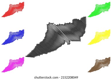 Eirunepe municipality (Amazonas state, Municipalities of Brazil, Federative Republic of Brazil) map vector illustration, scribble sketch Eirunepe map