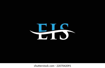  EIS letter logo design on black background. EIS creative initials letter logo concept. EIS letter design. 