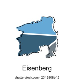 Eisenberg City of German map vector illustration, vector template with outline graphic sketch style isolated on white background